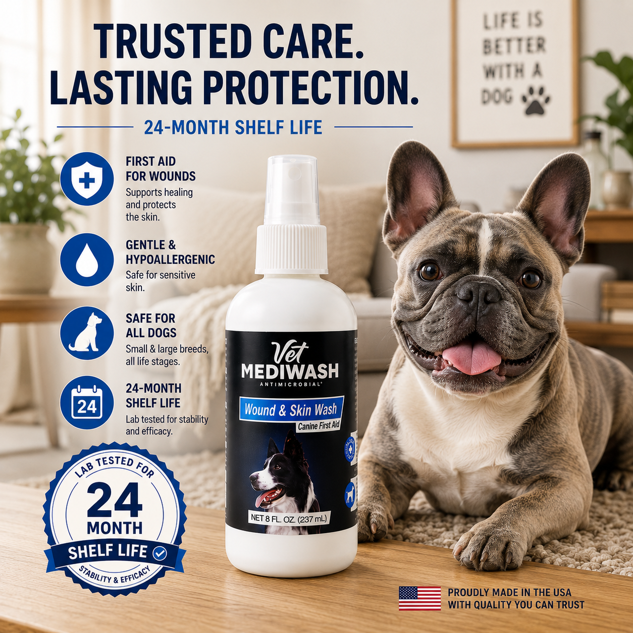 All-Purpose Canine Skin & Wound Care WASH, FDA Cleared