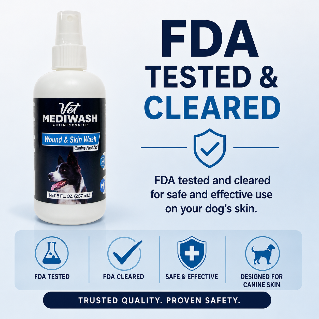 All-Purpose Canine Skin & Wound Care WASH, FDA Cleared