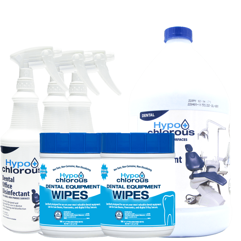 Dental Small Bundle (12 Wipes, 2x1gal, 4x32oz) - TryHypo